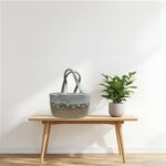 Dual Tone Beige Boho Cotton Rope Basket