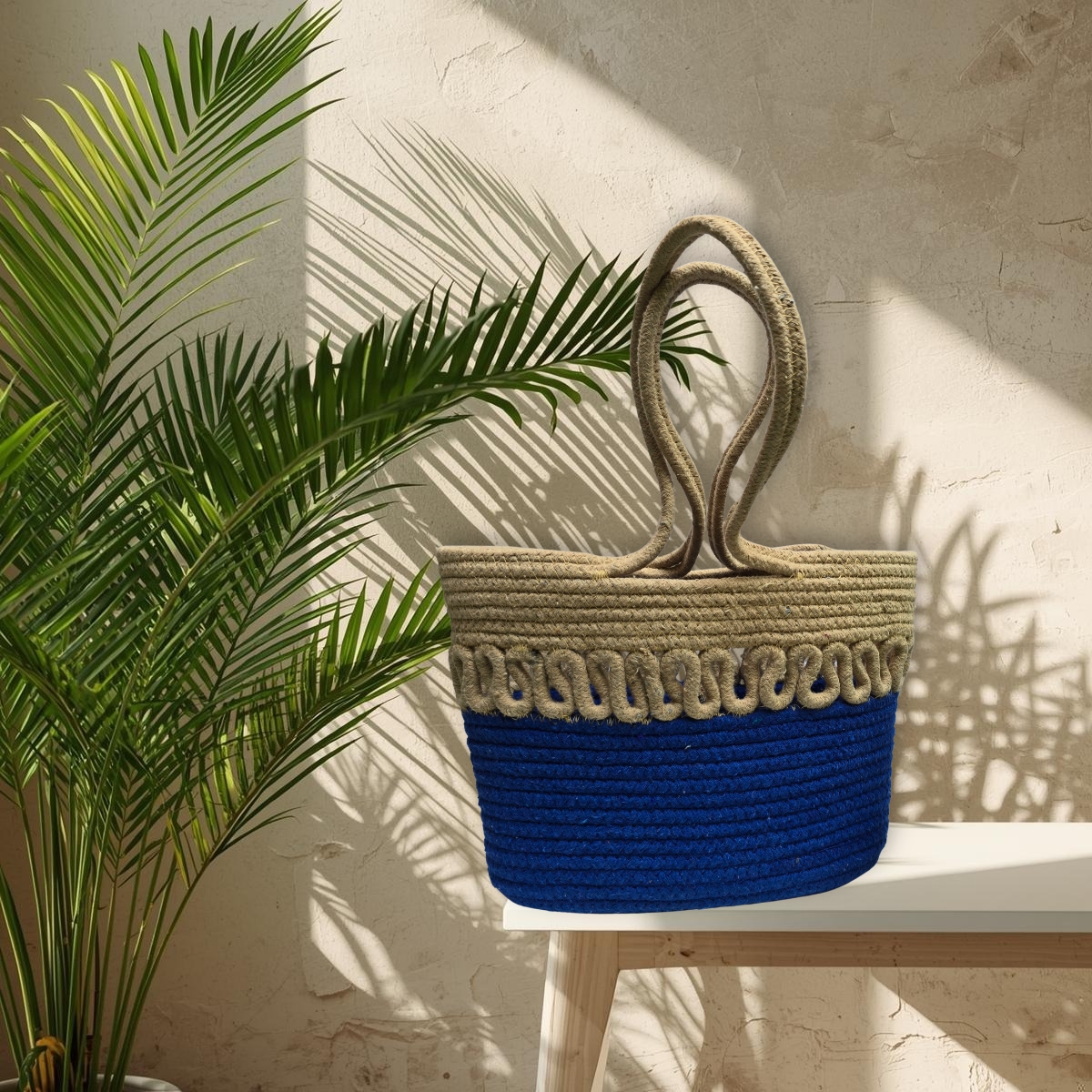 Ocean Loop Cotton Rope Lunch Bag