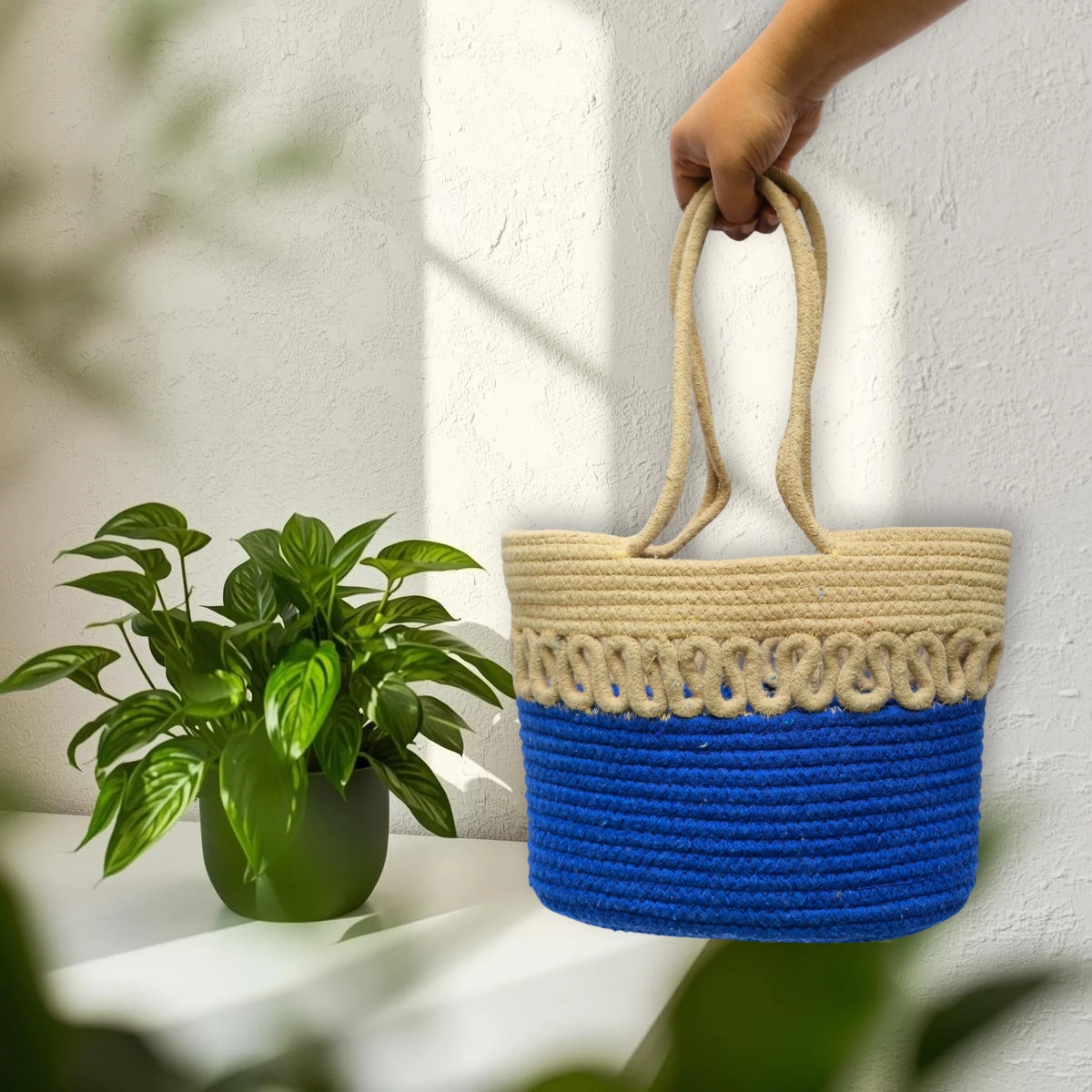 Ocean Loop Cotton Rope Lunch Bag - Image 2