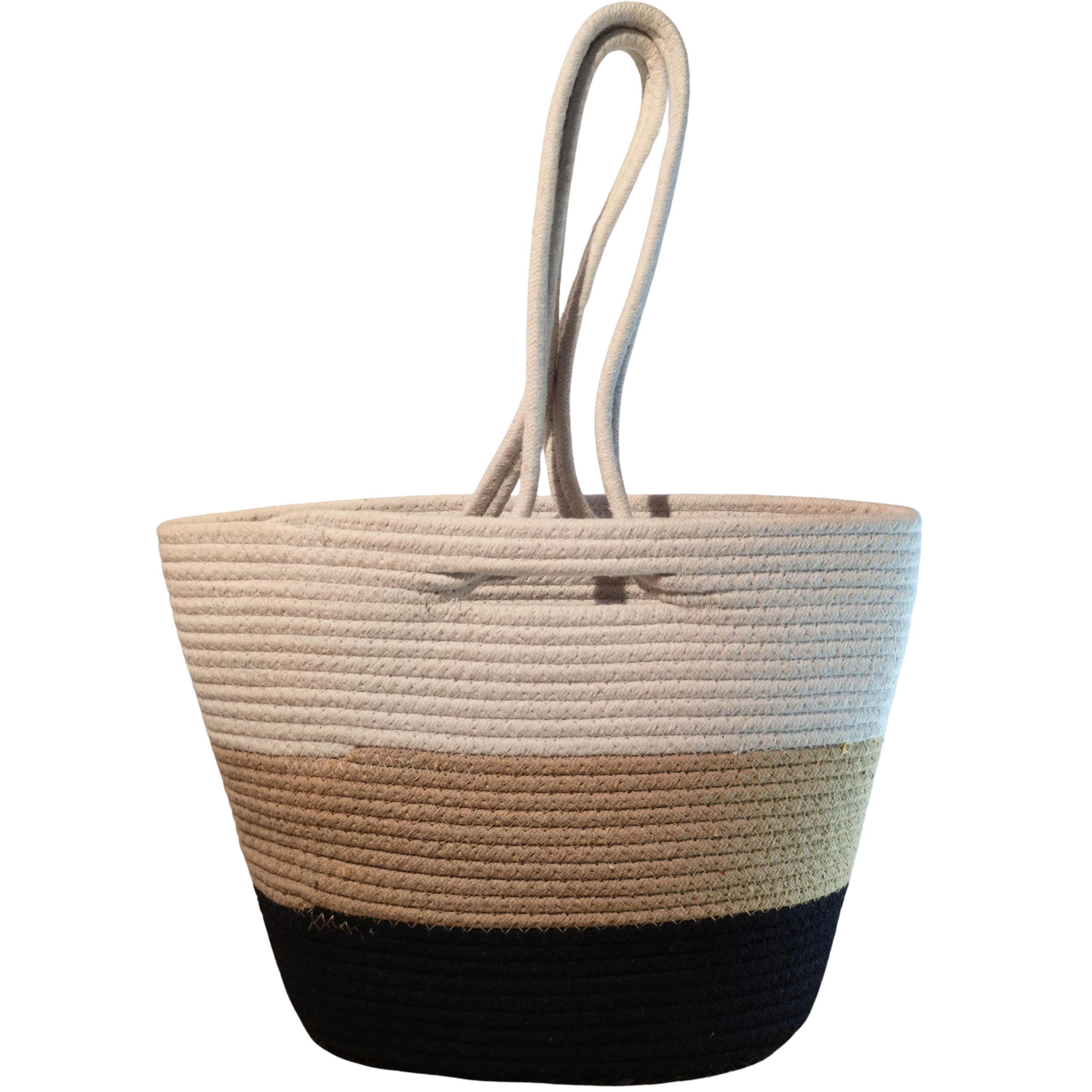 Tricolor Cotton Tote Bag - Image 3